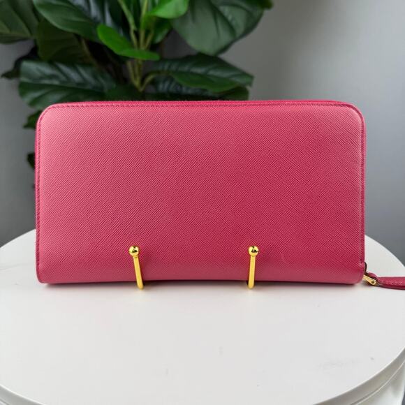 B131💎✨Authentic Prada Large Saffiano Leather Wallet Pink - Picture 2 of 4